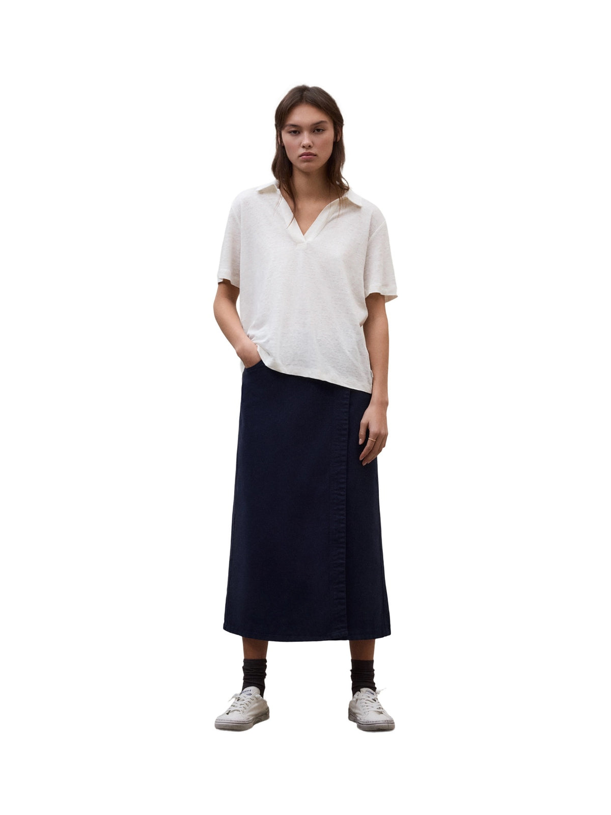 Ecoalf Troms T-Shirt Damen dunkelblau/weiss Bild 2