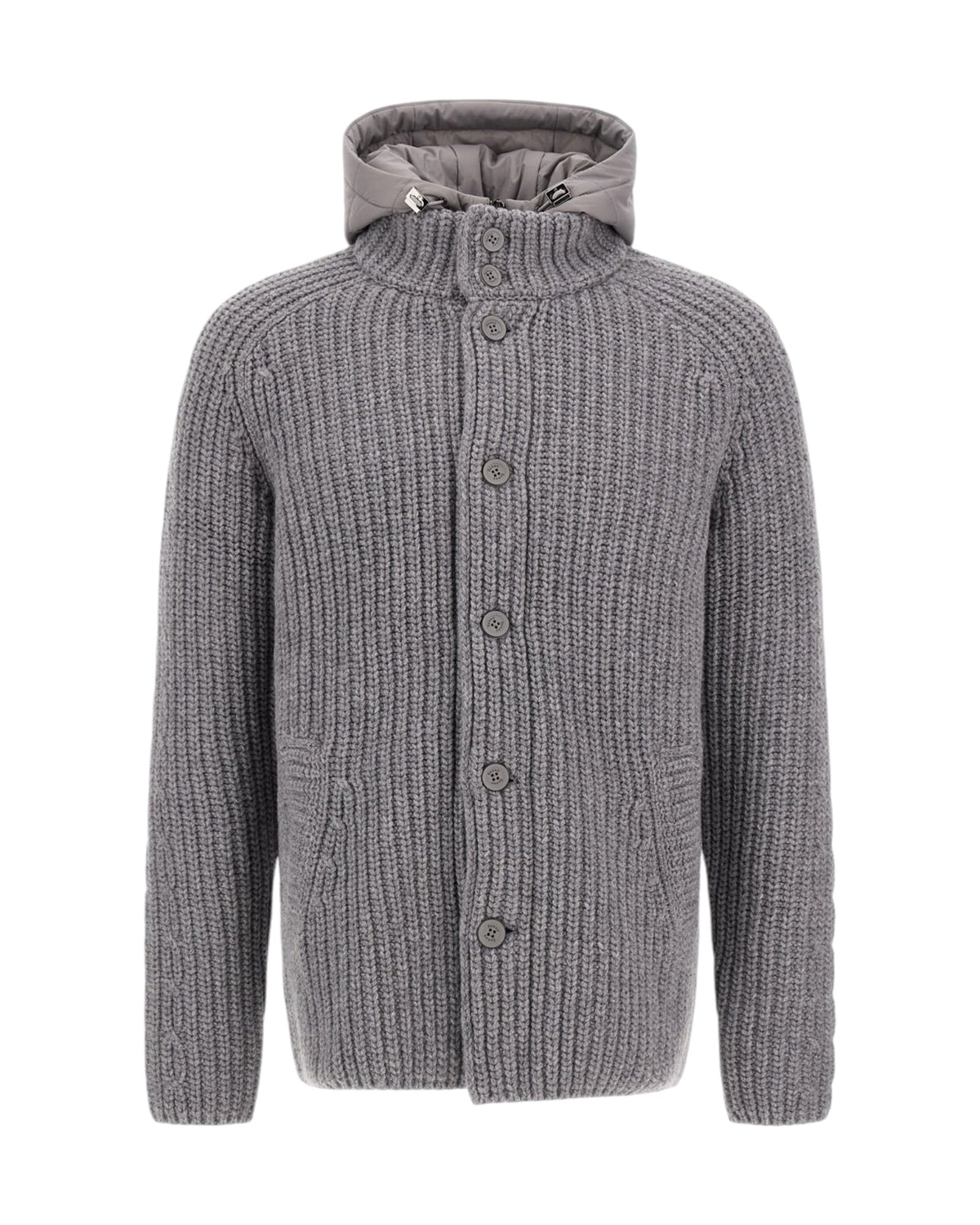 Herno Merino Zopfstrick Herren-Strickjacke mit Kapuze - Herno - MEINFREUDENHAUS