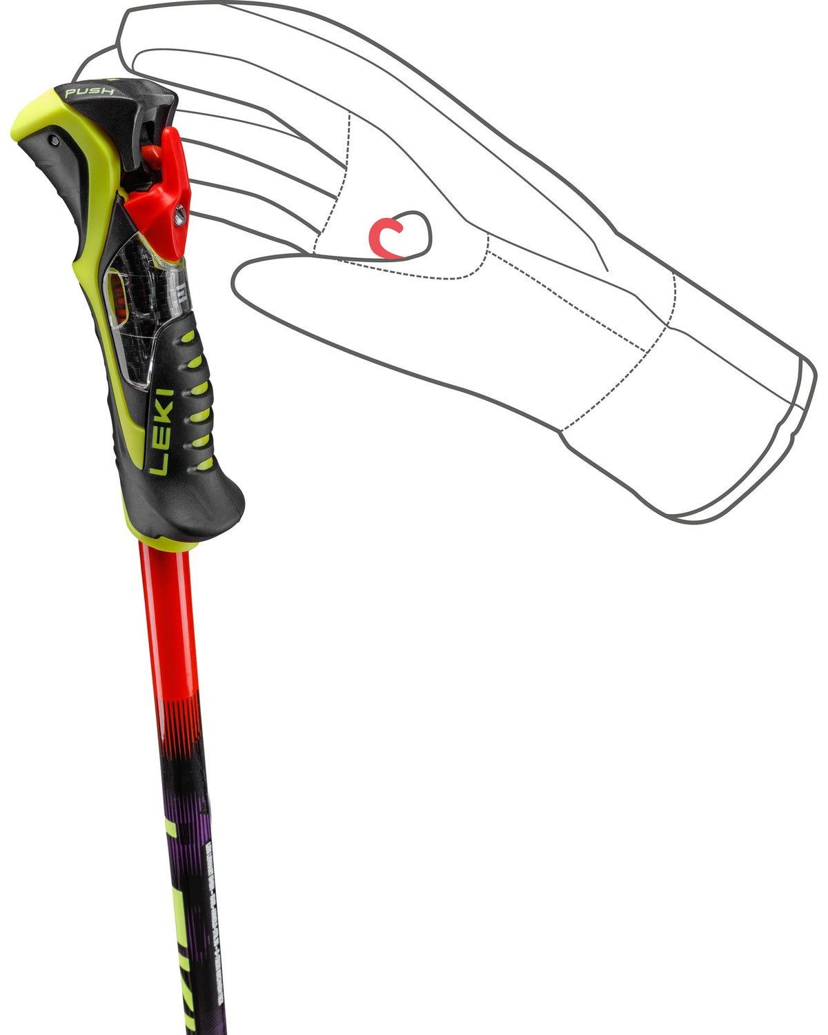 LEKI WCR PRO LITE SL TR Unisex-Slalomstöcke schwarz/rot Bild 6
