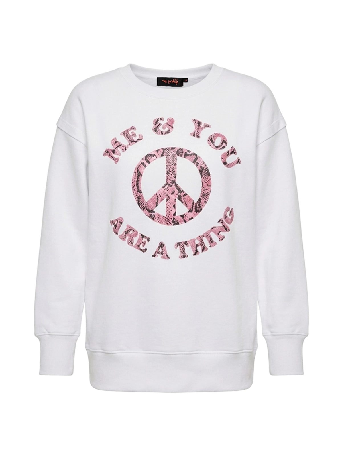 Miss Goodlife Roundneck Me and you are a thing Pullover Damen weiß weiss Bild 1