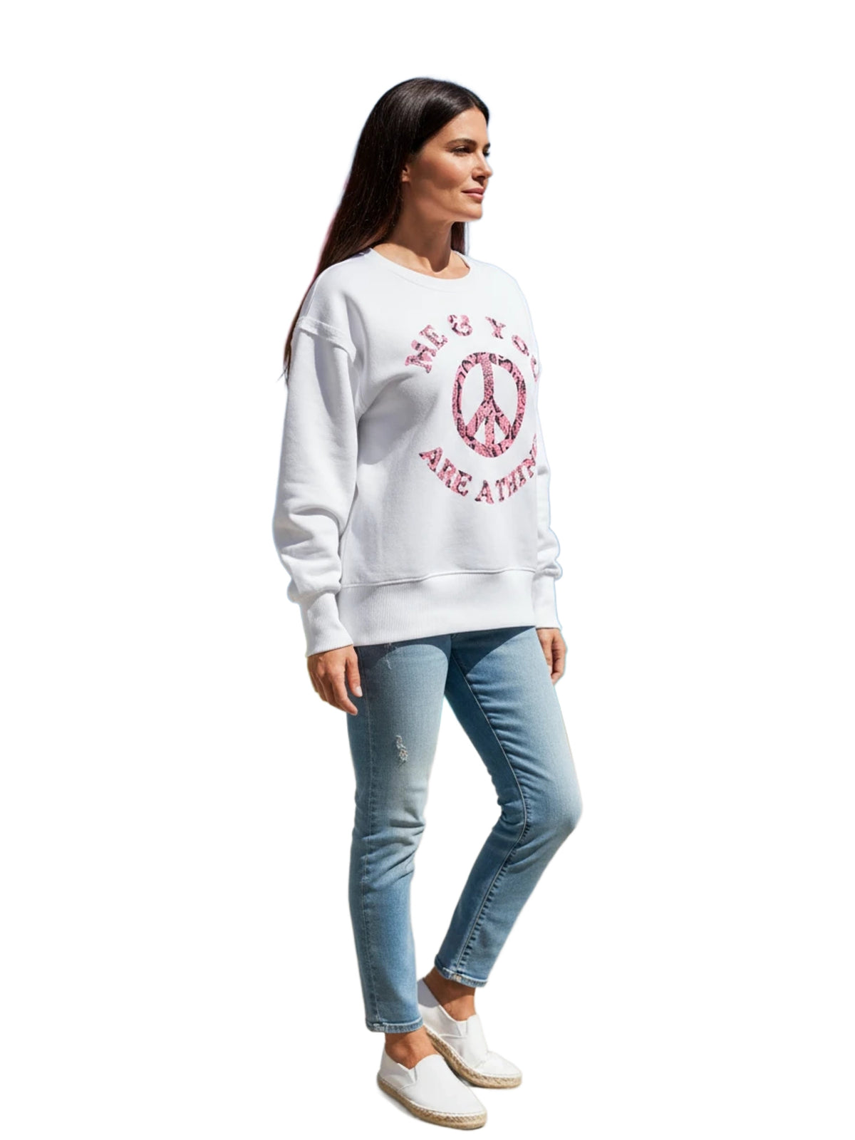 Miss Goodlife Roundneck Me and you are a thing Pullover Damen weiß weiss Bild 3