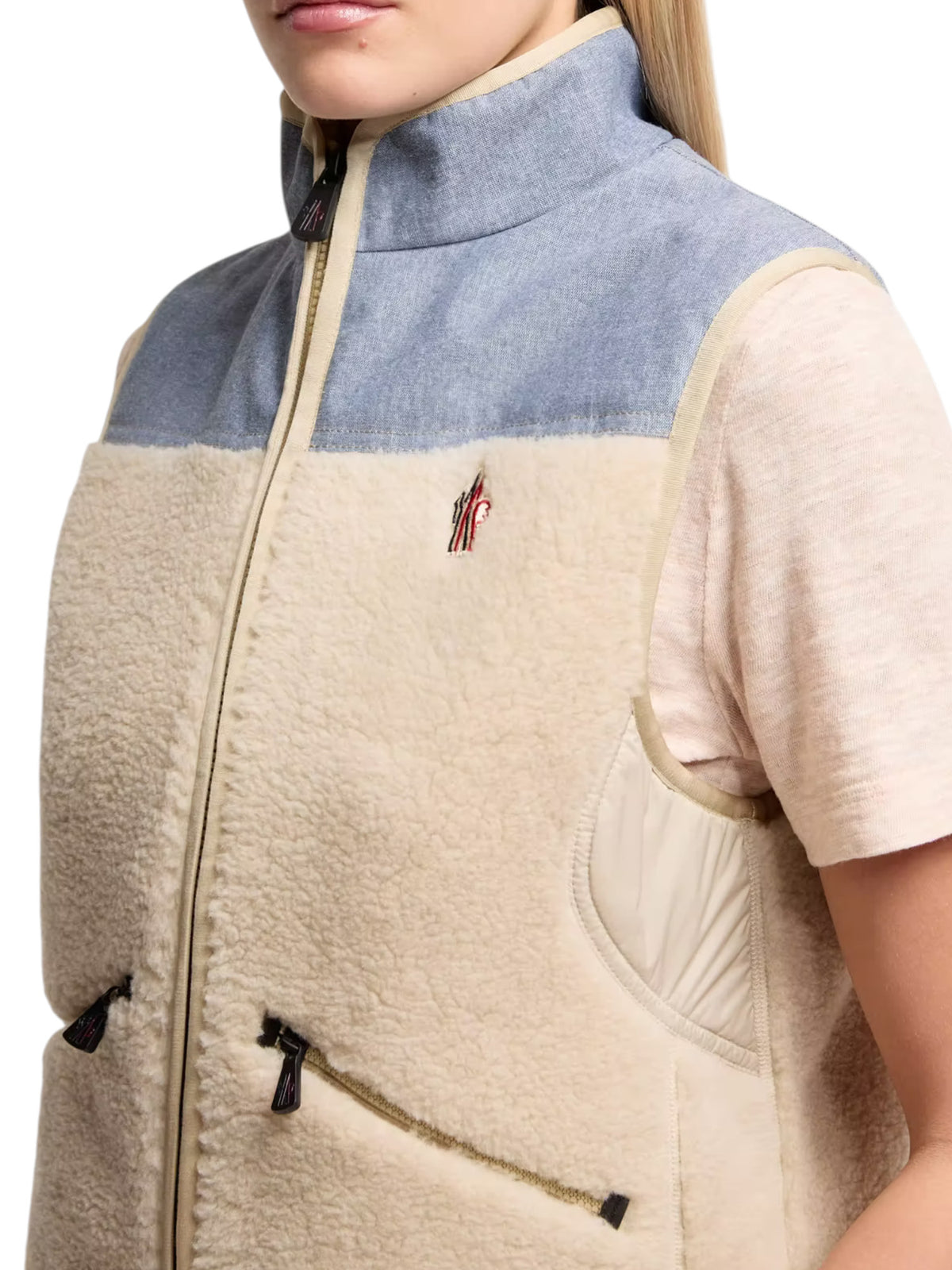 Moncler Badia Daunenweste Weste Damen beige beige Bild 4