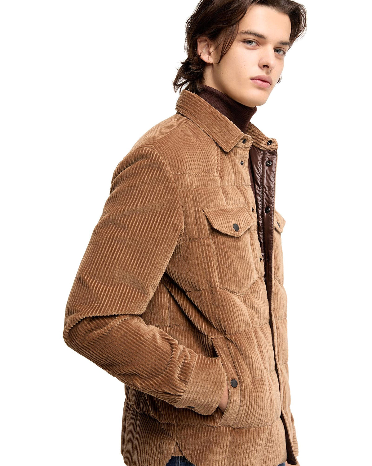 Moncler GELT Herren-Daunenhemdjacke Bronze Bild 6