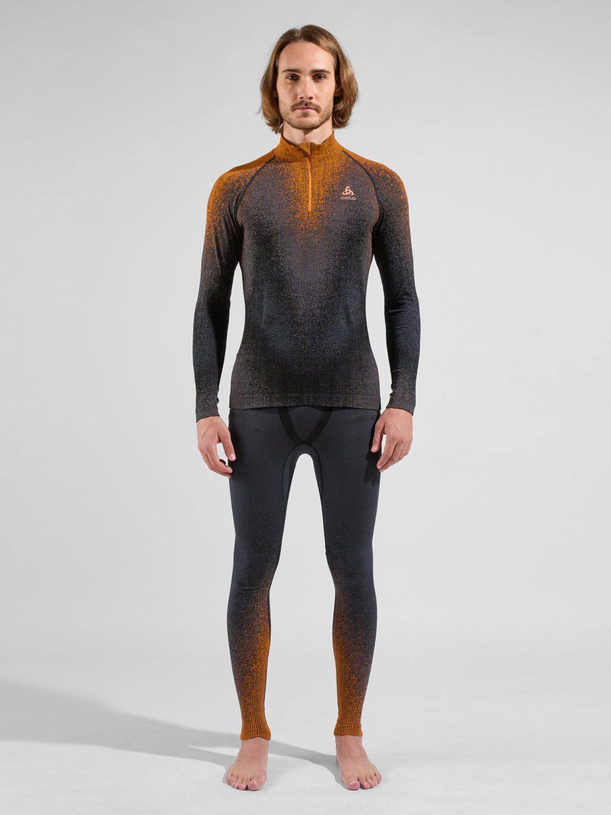Odlo Bl Top turtle neck l/s half zip Skiunterwäsche Herren schwarz/orange schwarz/orange Bild 3