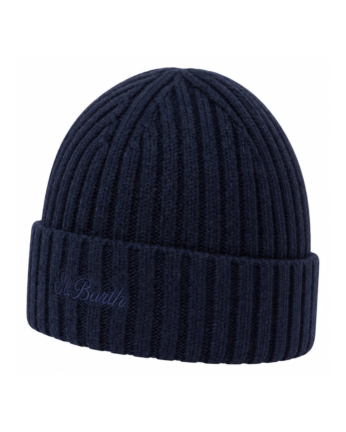 MC2 Saint Barth Wengen Herren Strickmütze aus Wolle Dunkelblau Dunkelblau Bild 2