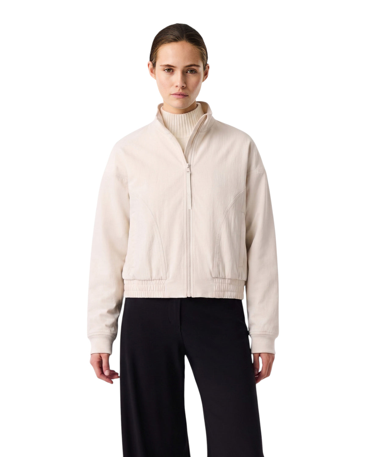 AlphaTauri Damen-Sweatjacke mit Stehkragen beige Bild 3