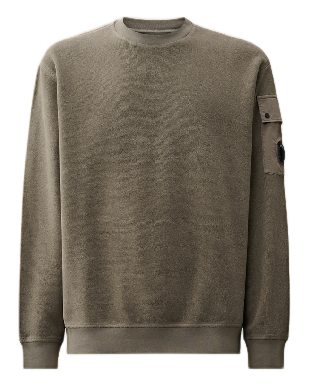 Brushed Diagonal Fleece Sweatshirt Herren fallen rock grau - CP Company - MEINFREUDENHAUS