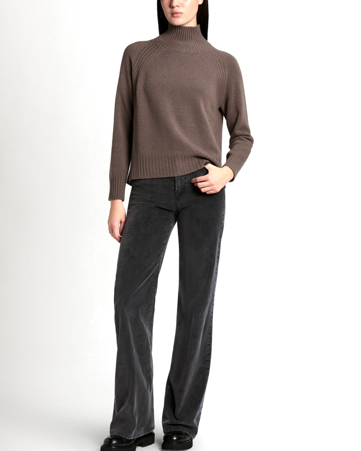 Dondup Damen-Rollkragenpullover aus Wolle und Kaschmir dunkelbraun Bild 5