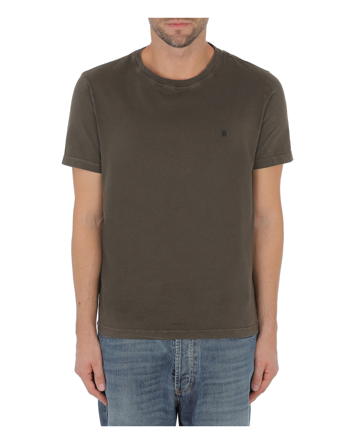Dondup Herren-T-Shirt mit D-Logo dunkelbraun Bild 1
