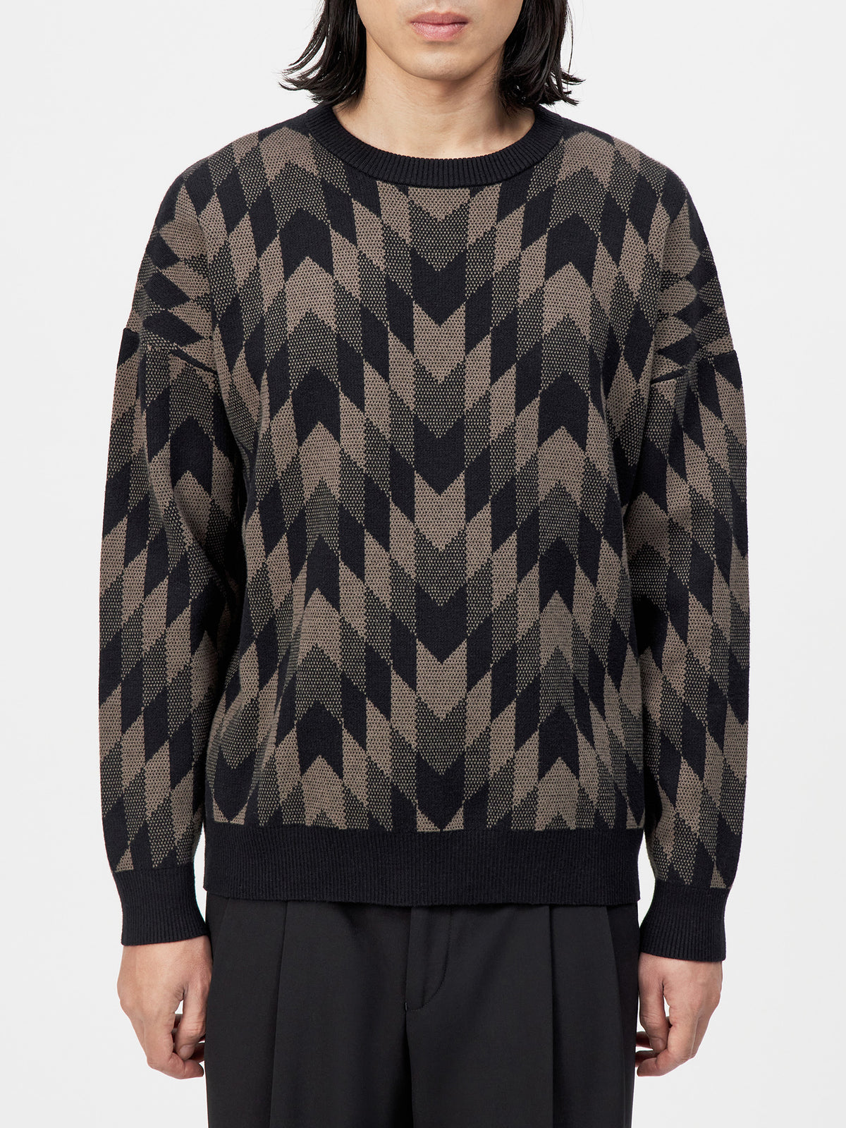 Drykorn Neelio Strickpullover Herren schwarz/braun Bild 2