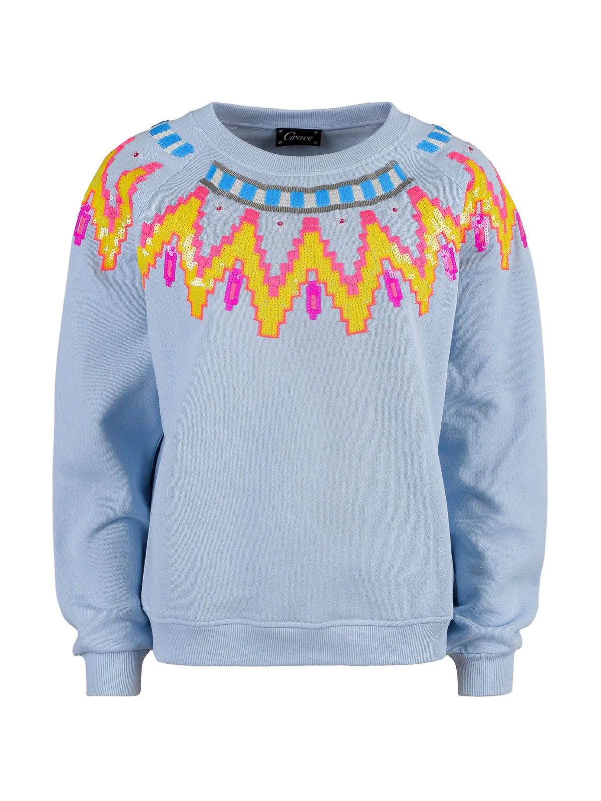 Grace Sweatshirt Sweater Damen hellblau Bild 1