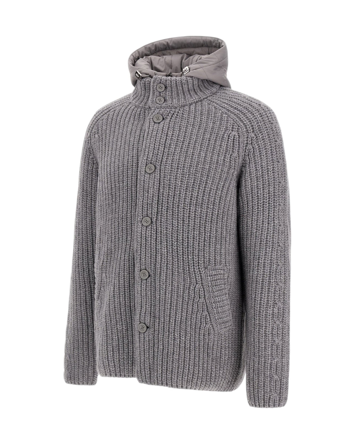 Herno Merino Zopfstrick Herren-Strickjacke mit Kapuze - Herno - MEINFREUDENHAUS