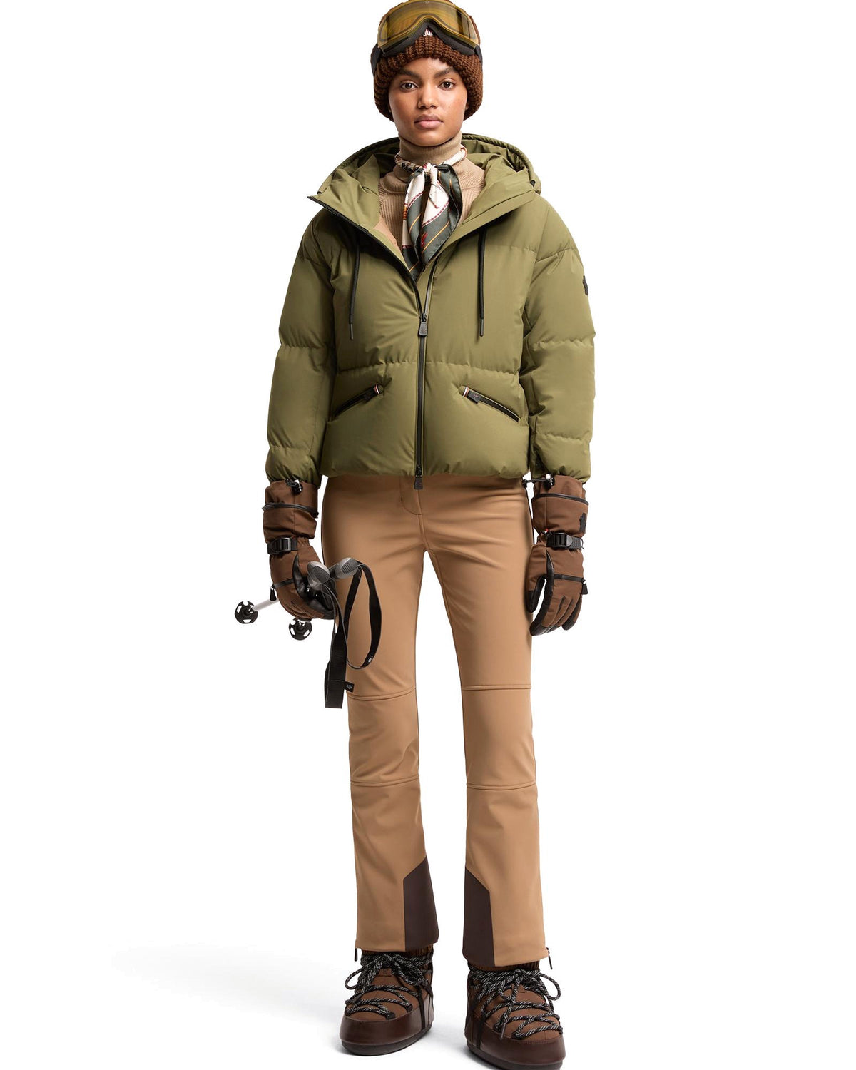 Moncler ALLESAZ Damen-Skijacke olivgrün Bild 2