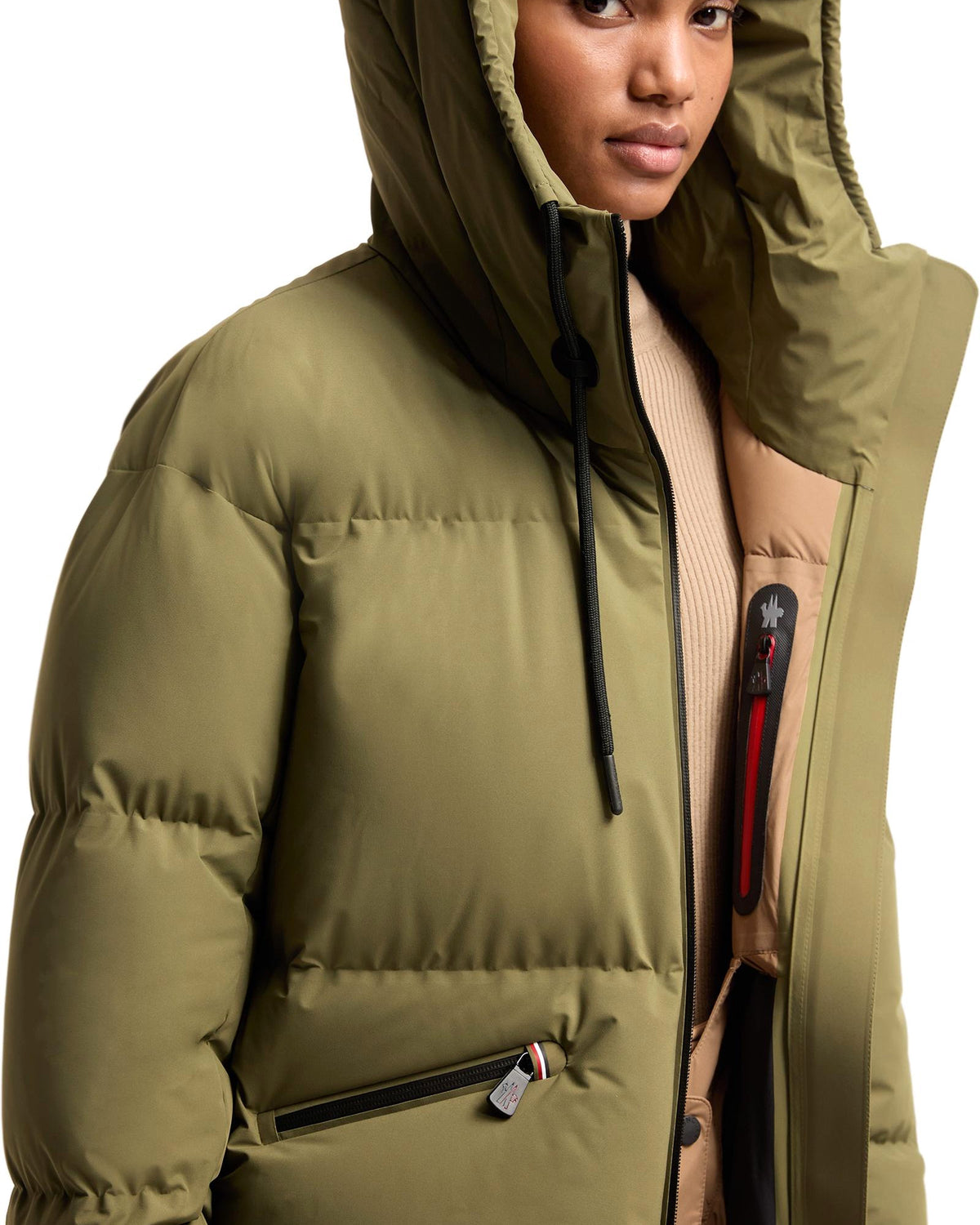 Moncler ALLESAZ Damen-Skijacke olivgrün Bild 6