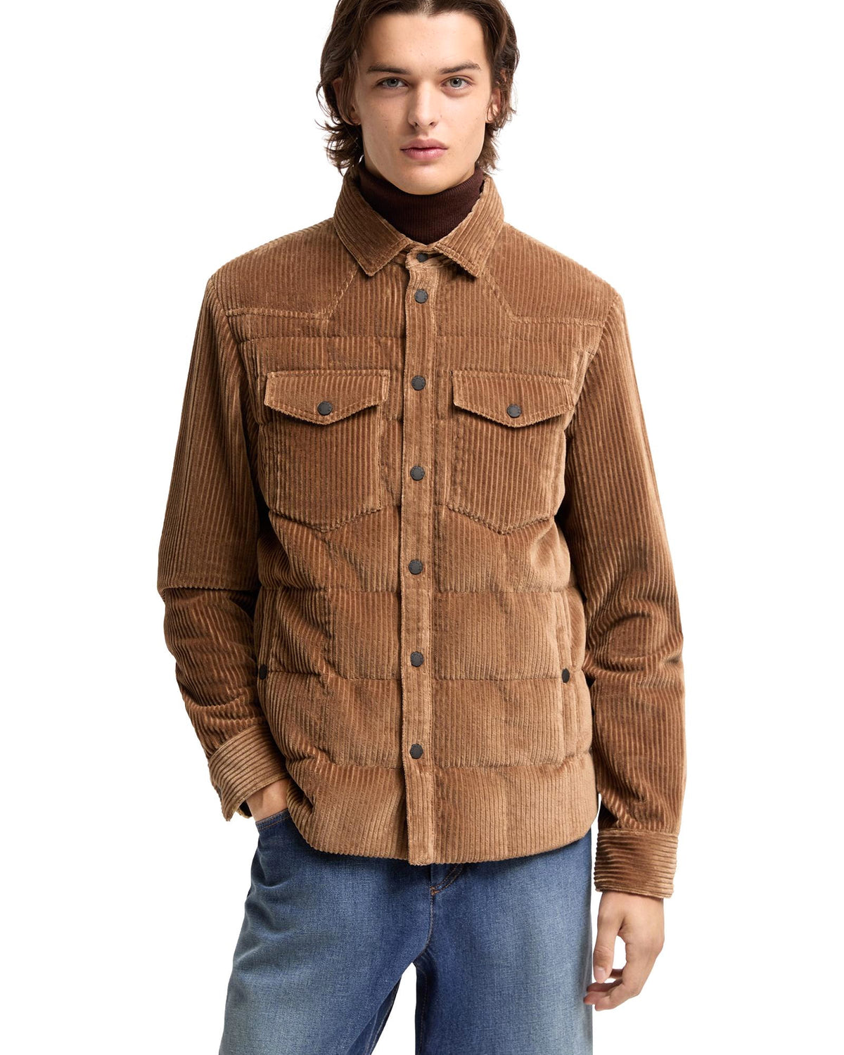 Moncler GELT Herren-Daunenhemdjacke Bronze Bild 4