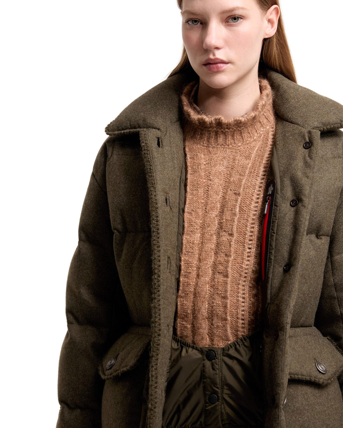 Moncler MONTEAIN Damen-Loden-Daunenjacke dunkelgrün Bild 6