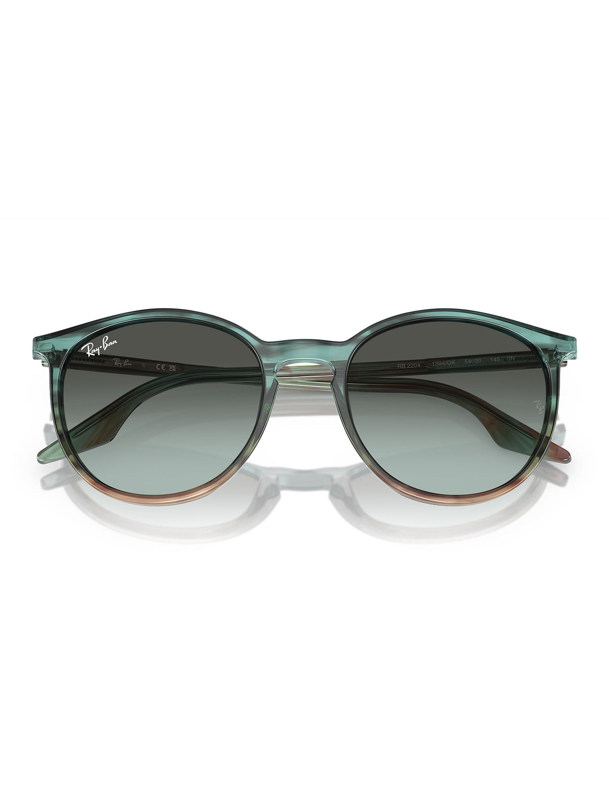 Ray-Ban RB2204 RB2204 Sonnenbrille Blaugrün gestreift / Vintage-Blau mit Verlauf Bild 3