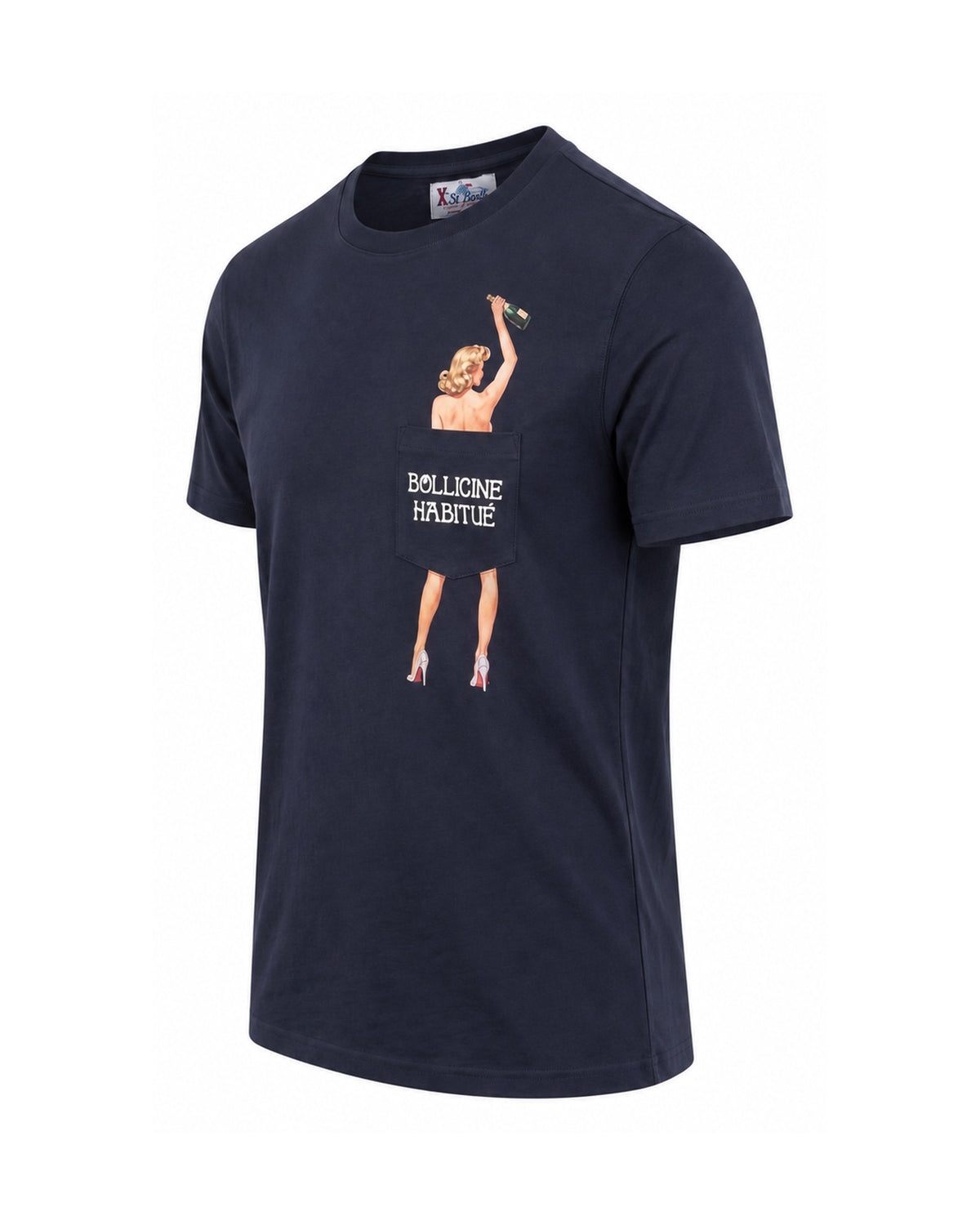 MC2 Saint Barth Connor Herren T-Shirt Bollicine Girl Dunkelblau Dunkelblau Bild 2