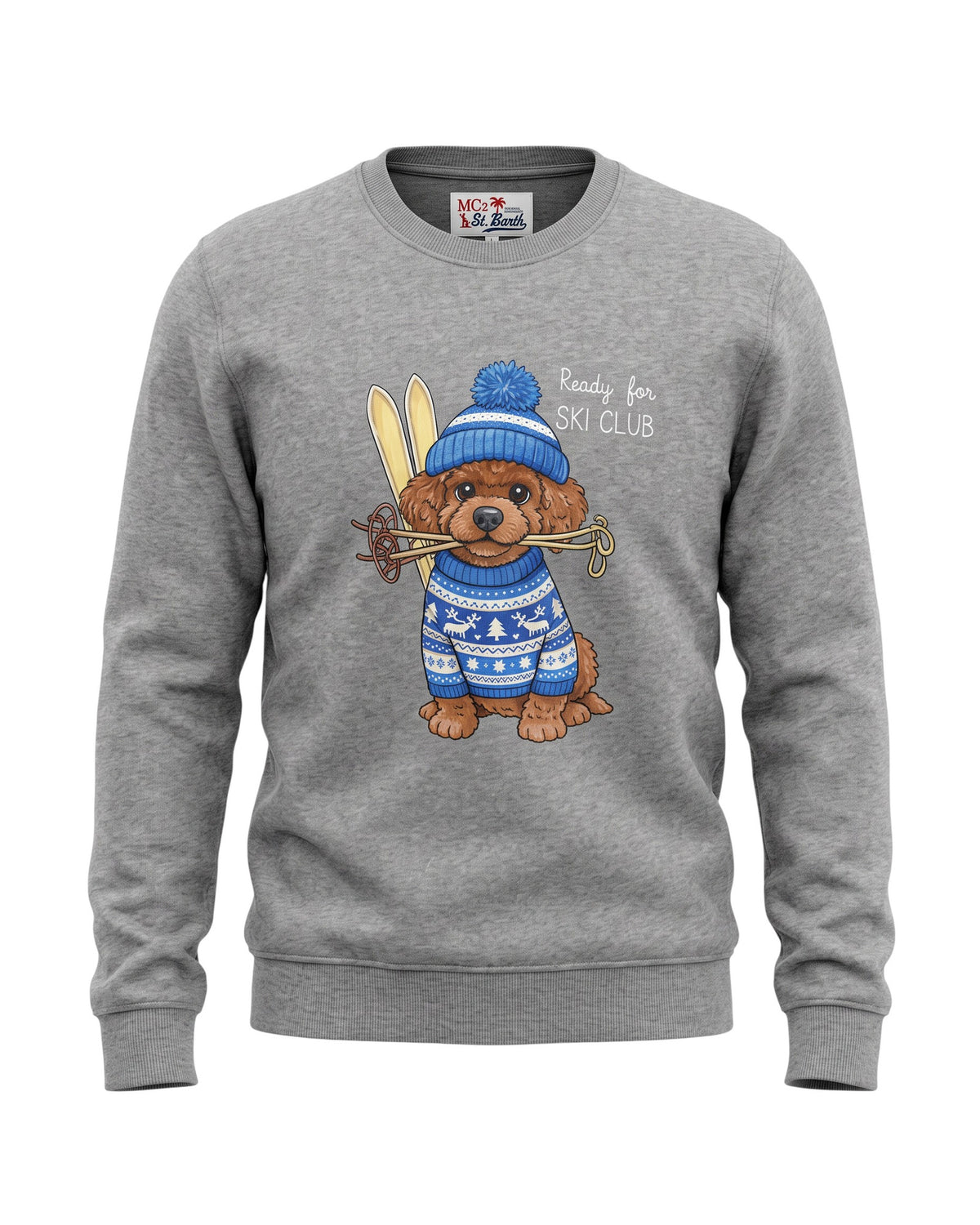 MC2 Saint Barth Hutton Kinder Sweatshirt Poodle Ski Hellgrau Hellgrau Bild 1