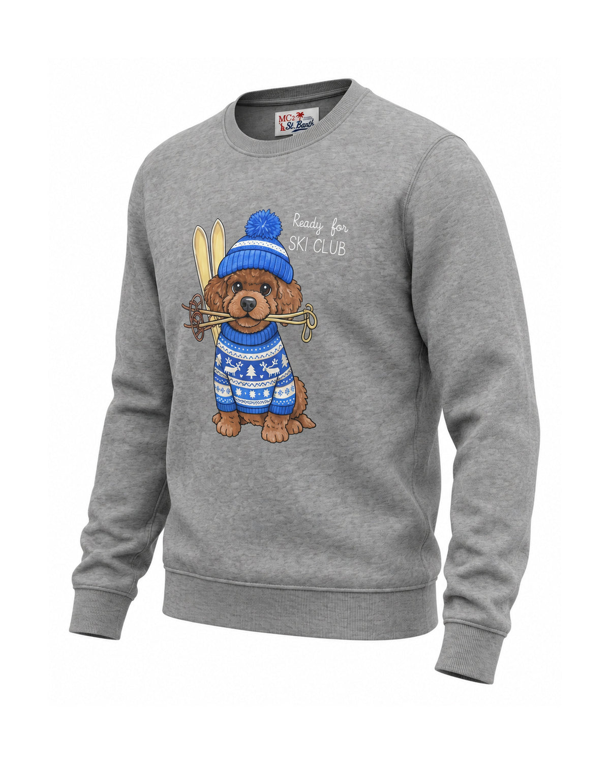 MC2 Saint Barth Hutton Kinder Sweatshirt Poodle Ski Hellgrau Hellgrau Bild 2