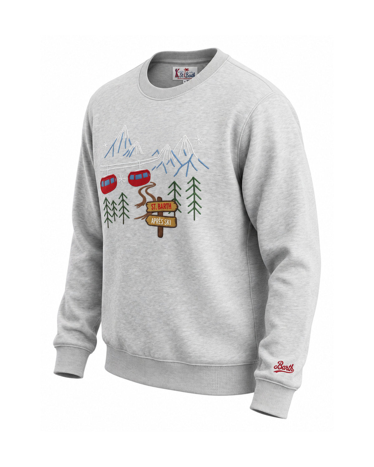 MC2 Saint Barth Soho Herren Sweatshirt Après Ski Landschaft Hellgrau Hellgrau Bild 1